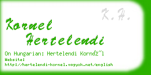 kornel hertelendi business card